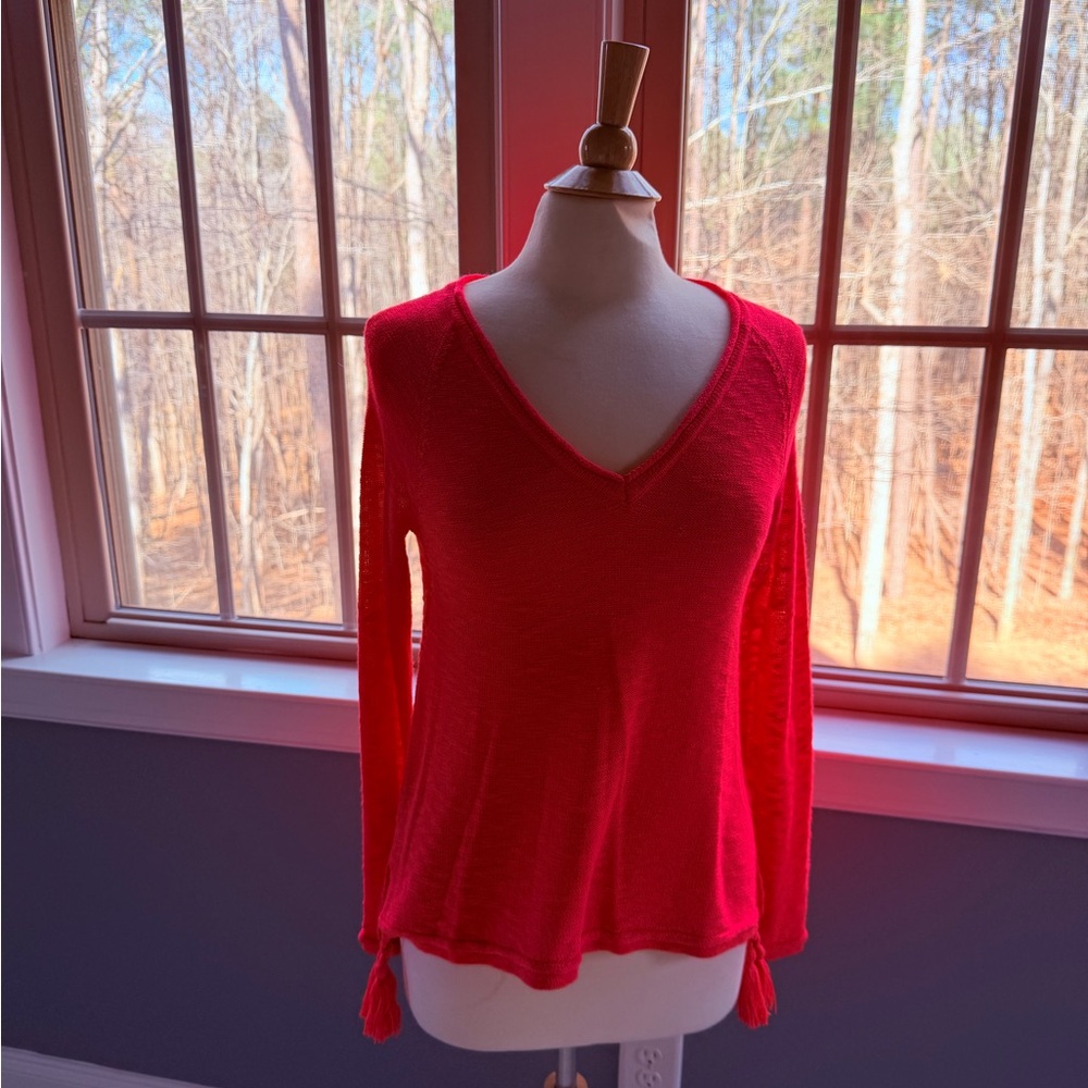 Lilly Pulitzer Vibrant V-Neck Sweater with Tassel Details